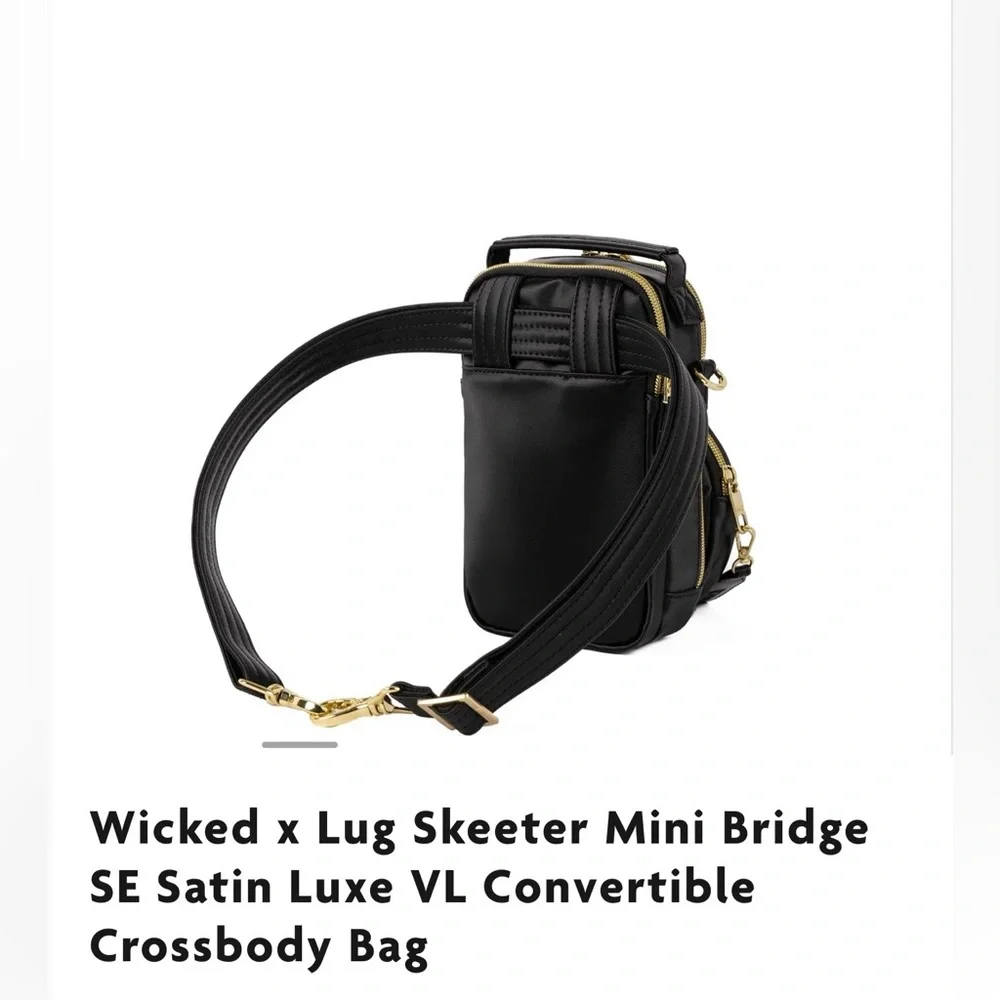 Lug Wicked x Lug Skeeter Mini Bridge SE Satin Luxe VL Crossbody Bag-Black-NWT - Picture 15 of 16